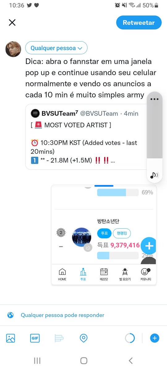 bangtanzsj's tweet photo. Dica: abra o fannstar em uma janela pop up e continue usando seu celular normalmente e vendo os anuncios a cada 10 min é muito simples army https://t.co/O3nZ3DckXg