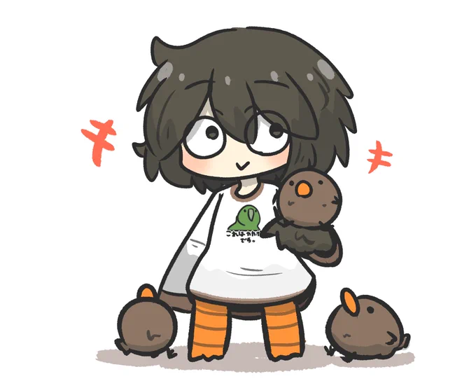 飛べないハーピーのキーウィちゃん。Kiwi-chan is the flightless harpy. 