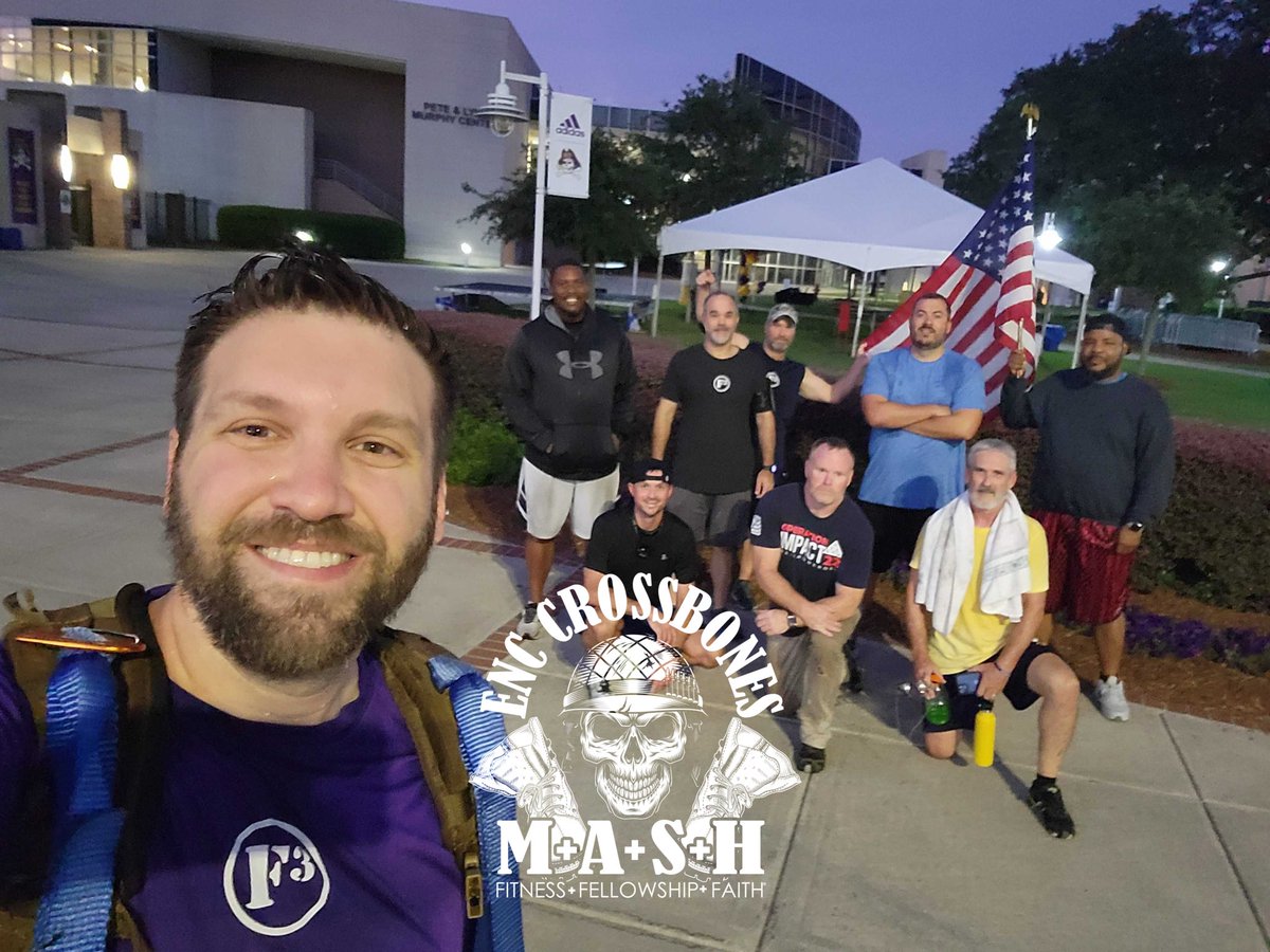 F3ENC's tweet photo. 16 PAX may not have to go to work, but still put in some today:

9 @ #mash 
2 @ #thecollardpatch 
5 @ #aboynamedsue for #ironpax #week1

#f3enc 
#f3nation 
#f3counts https://t.co/YOQ97RYzR4