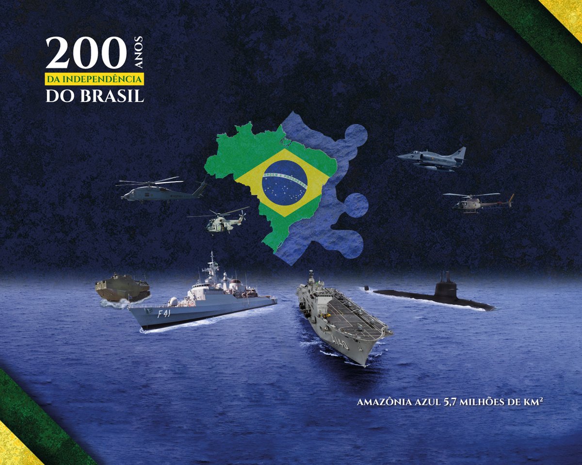 marmilbr's tweet photo. #SemanaDaPátria | A Marinha do Brasil se mantém fiel à memória da #Esquadra da #Independência, assegurando a soberania sobre a nossa #AmazôniaAzul. Leia: https://t.co/O97kdaalhx #Marinha200Anos #Bicentenário https://t.co/9LEQHm41K1