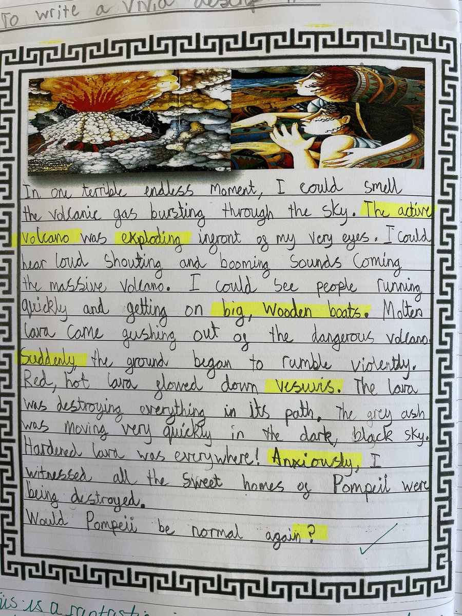 theliteracytree's tweet photo. We are always so grateful to our schools who send us the most beautiful work samples. Look at this Y3 work using Escape from Pompeii from @PrimaryMay and @VanGoghPrmry Download the #planningsequence to see even more  - https://t.co/8UqjyMg28x #TeachThroughaText https://t.co/1SSdFp7VnN
