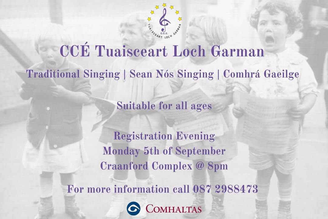 Registration this evening from 8pm in Craanford Complex ❤️🎶
#tuaisceartlochgarman
#traditionalsong
#traditionalsinging