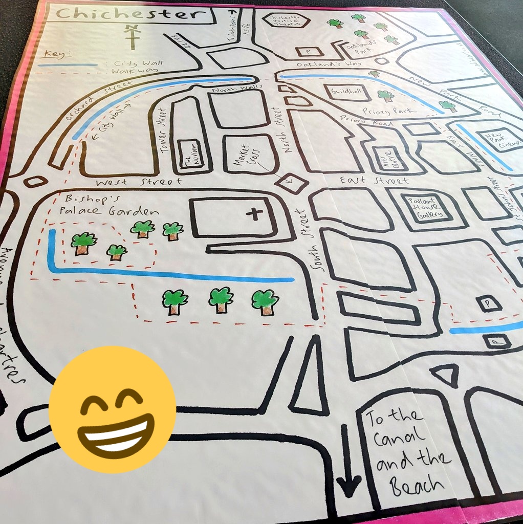 JessBlakeLobb's tweet photo. This Saturday you're invited to have some free #familyfun @ChichesterFT! Come fold, scribble and draw your very own landmarks and stick them on a giant map of #Chichester at #FoldOurCity. Starts at 11am - see you there! 😉🗺️🖍️✂️
 #westsussex
https://t.co/rlWuZggBJY https://t.co/FdawkTYJJa