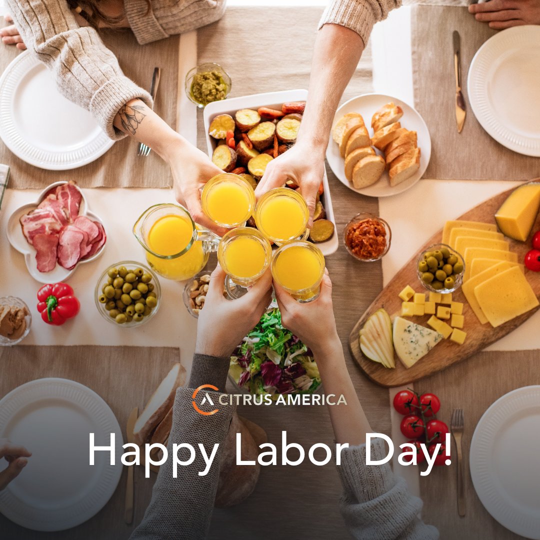 CitrusAmerica's tweet photo. Happy Labor Day, everyone! Thank you for your tireless work. Now kick back, relax, and enjoy your day off. You’ve earned it! Cheers! #citrusjuice #citrusfruit #citrusjuicer #laborday #labordayweekend #happylaborday #summer #love #labor #longweekend https://t.co/suhQu9bwkW