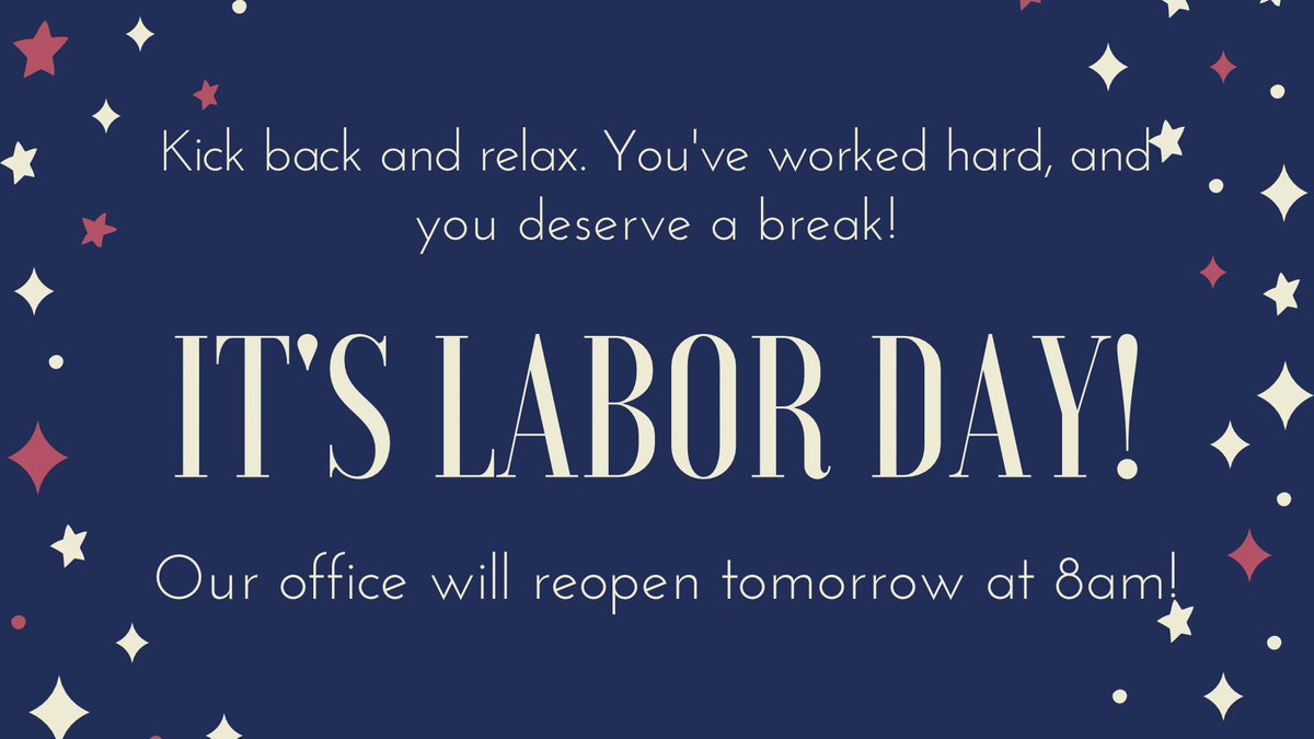 efvm_hq's tweet photo. In observance of the #LaborDay holiday, our administrative office is closed. Normal business hours will resume on Tuesday, September 6th. https://t.co/AyLjYrCOLp