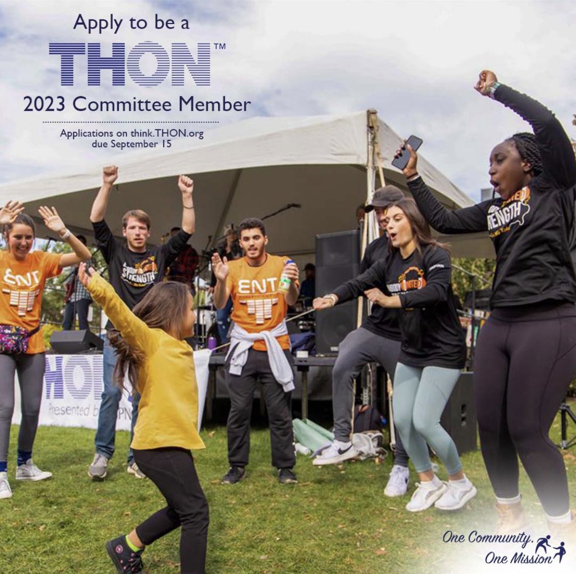 THON's tweet photo. You are the first step in making a difference in the life of a child. Committee Member applications for THON 2023 are now LIVE and due by September 15. Go to https://t.co/SuOy0SIfnS to join us in the fight against childhood cancer! #OneCommunityOneMission https://t.co/LKFTpvLi1p