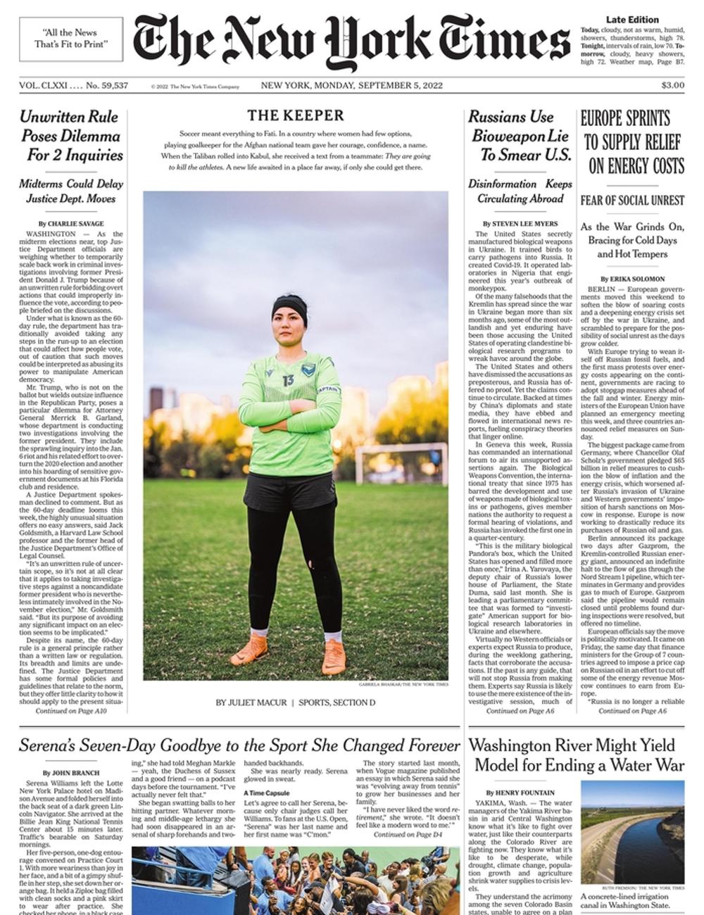 New York Times front page ( nyt daily) / Twitter