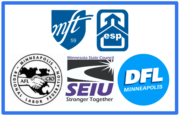Norvell4SchBd's tweet photo. On this #LaborDay I am grateful 4 the endorsements of labor unions. This past wknd, sharing time in community, reflecting on the labor union mvmnt, I am encouraged by so many & proud to work w/these orgs for fair labor practices & wages. #solidarityforever #mrlf @MinneapolisDFL https://t.co/vcY4tGHu5D