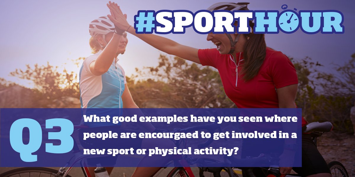 sportscotland's tweet photo. #SportHour | Q3. What good examples have you seen where people are encouraged to get involved in a new sport or physical activity? https://t.co/lF0mFNBUe7