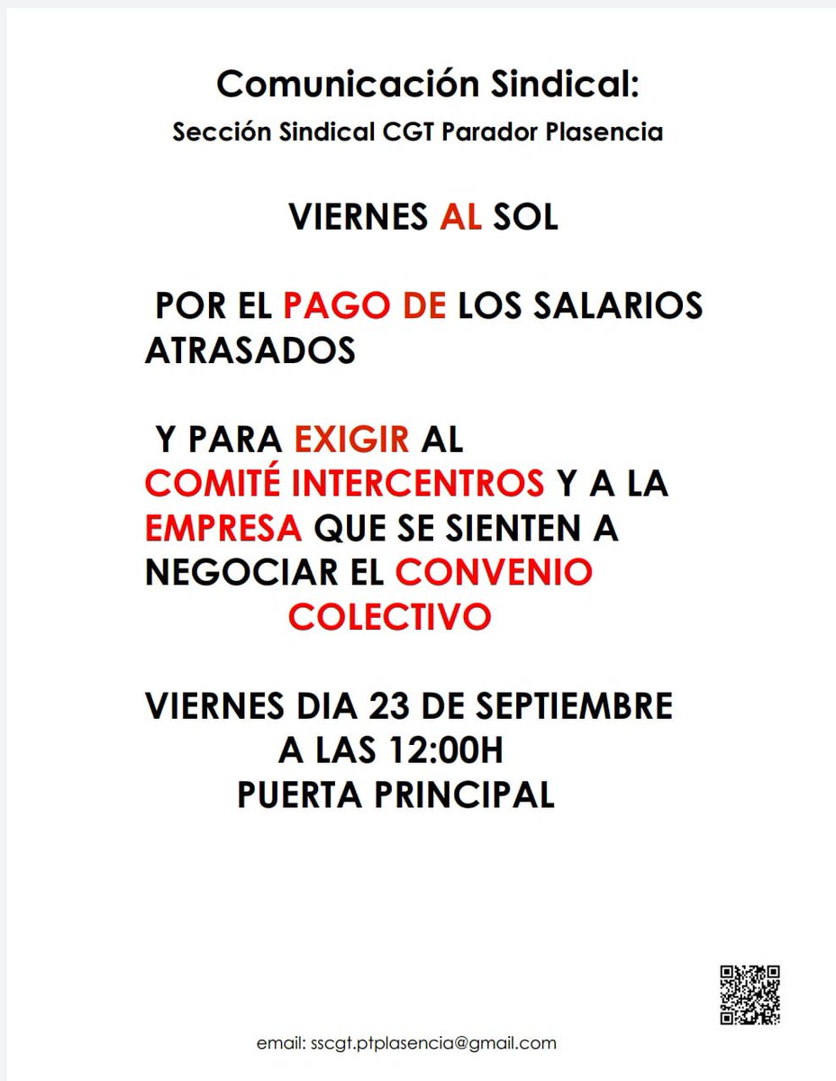 CGTParPlasencia's tweet photo. Septiembre de 2022 y todavía  no nos han aplicado la subida salarial ¡de 2021! 
Volveremos a recordarlo cada viernes
#ViernesAlSol https://t.co/2dhjyHD6Si