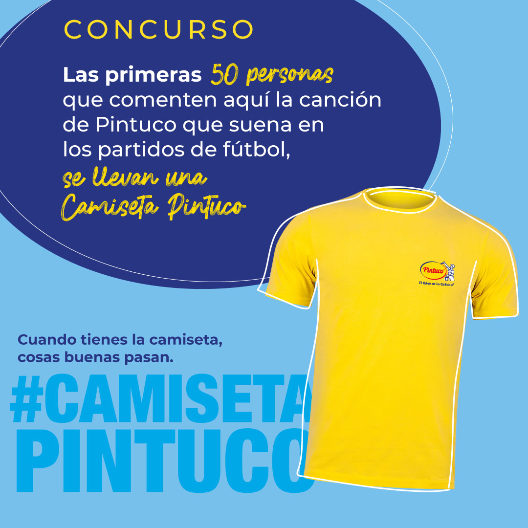 pintuco_oficial's tweet photo. ¡Concursa ya por tu #CamisetaPintuco! Cuando la tienes, cosas buenas pasan... https://t.co/DH3ygOzM5A