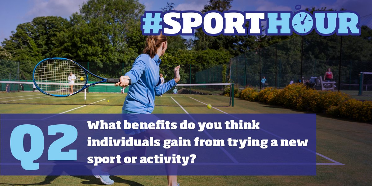 sportscotland's tweet photo. #SportHour | Q2. What benefits do you think individuals gain from trying a new sport or activity? https://t.co/NJP7IBj3F1
