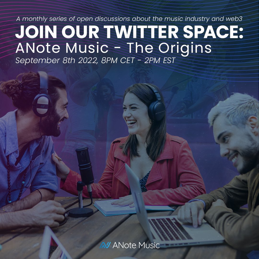 anotemusic's tweet photo. Join us Thursday at 8PM CET for an anniversary special talking about ANote's origins on #TwitterSpace. Connect and ask our CEO @MarzioSchena  anything you want! 🎤 https://t.co/UuBcxZBXzo