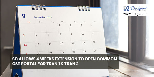 taxguru_in's tweet photo. SC allows 4 weeks extension to open common GST portal for Tran 1 &amp; Tran 2
https://t.co/lX4S0TszAX
#SupremeCourt  #extension #common #GSTportal #Tran1 #Tran2 https://t.co/39tLNloiNg