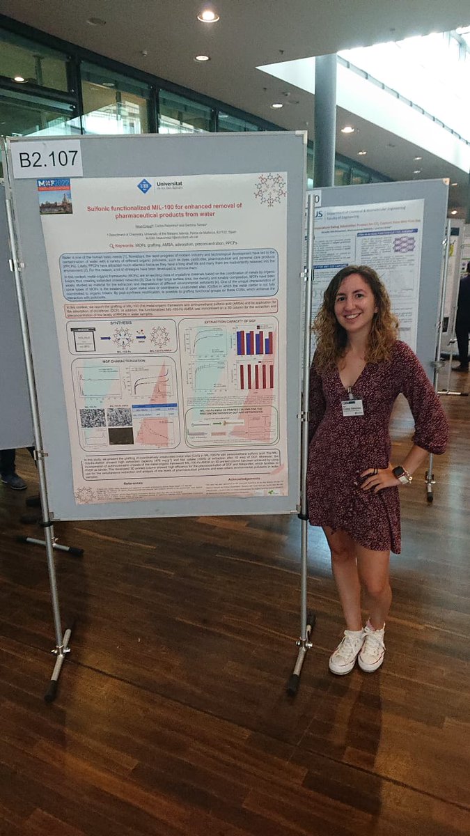 Happy to present my results at the @8thMOF2022🎉🎉 See my contribution in the B2.107 #MOF2022poster <a href="/mater_uib/">MATER UIB</a> <a href="/DQuimicaUIB/">Departament de Química - UIB</a>