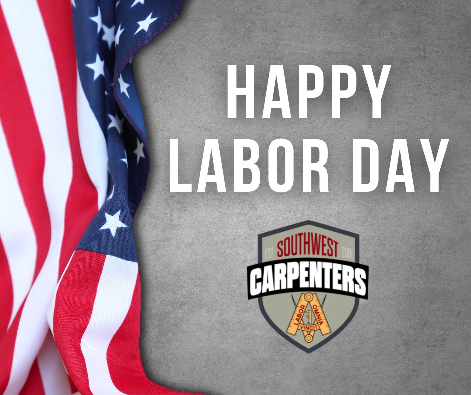 Carpenters, we built this day! 👊 Happy Labor Day from the Southwest Carpenters. 🇺🇸

#SWCarpenters #JobsWagesBenefits #UnionCarpenters #LaborDay #LaborDayWeekend #LaboyDay2022 #ThankAUnion #UnionStrong #ShopUnion #SouthwestCarpenters