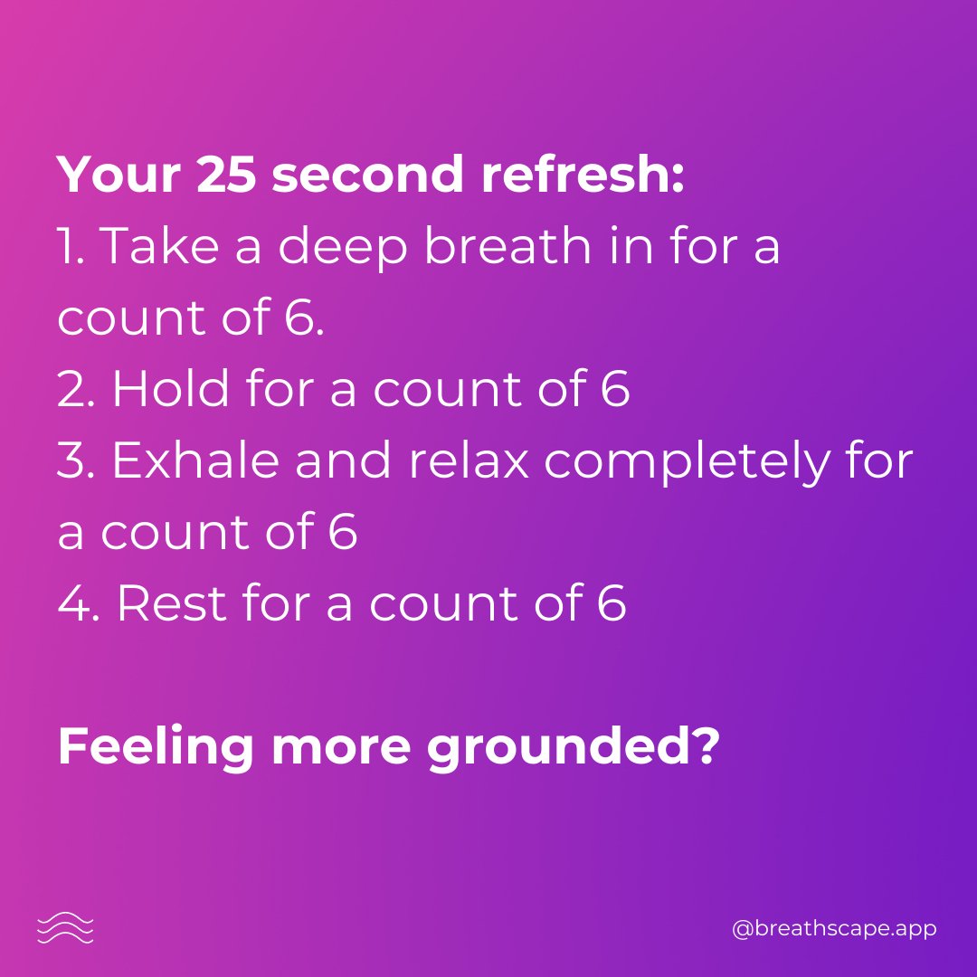 breathscapeapp's tweet photo. Take 25 seconds out of your day for this deep relaxation practice, you'll thank yourself afterwards.
#breathscape #deepbreathing #relaxation #mindfulness #motivationalquotes #meditation #positivethinking #dailymeditation #mindfulnessmeditation #guidedmeditation #breathwork https://t.co/OUKQ7xek6e