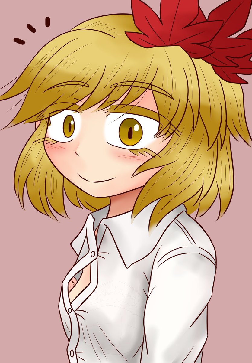 秋静葉 「静葉さまにもYシャツを着てもらいました 」|パキラのイラスト
