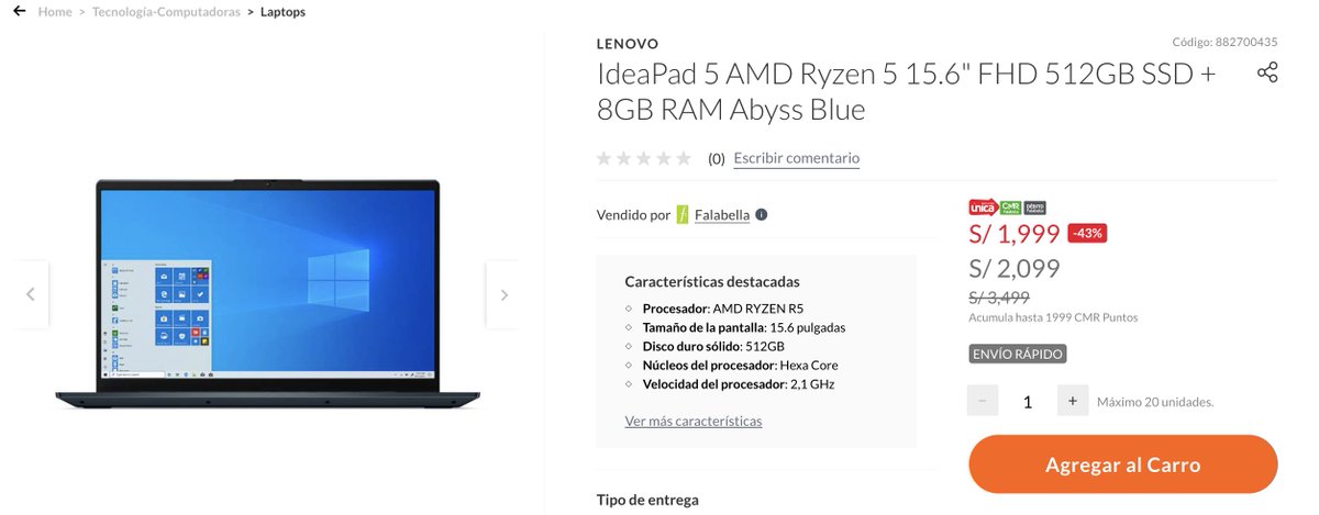 KnastaPeru's tweet photo. Lenovo Ideapad 5 Amd Ryzen 5 15.6" Fhd 512Gb Ssd + 8Gb Ram S/ 1,999.00 
https://t.co/x5XZCQwyt2 https://t.co/ZpH5DDymAJ