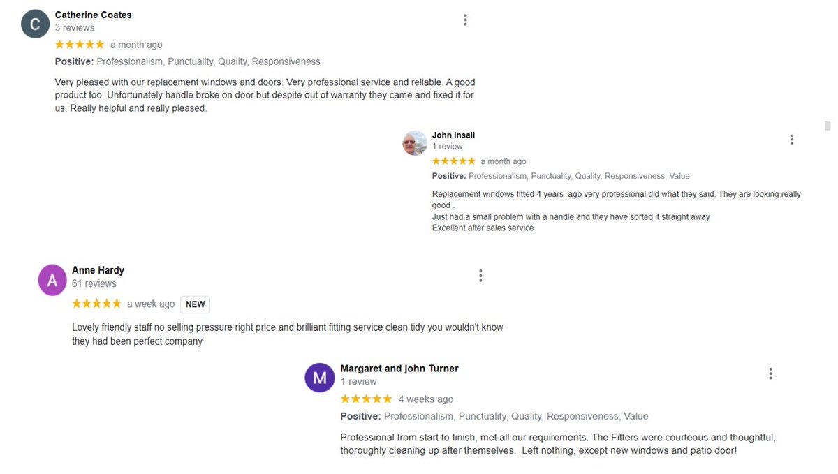 Starting the week off with a big thank you for all our recently added positive google reviews!