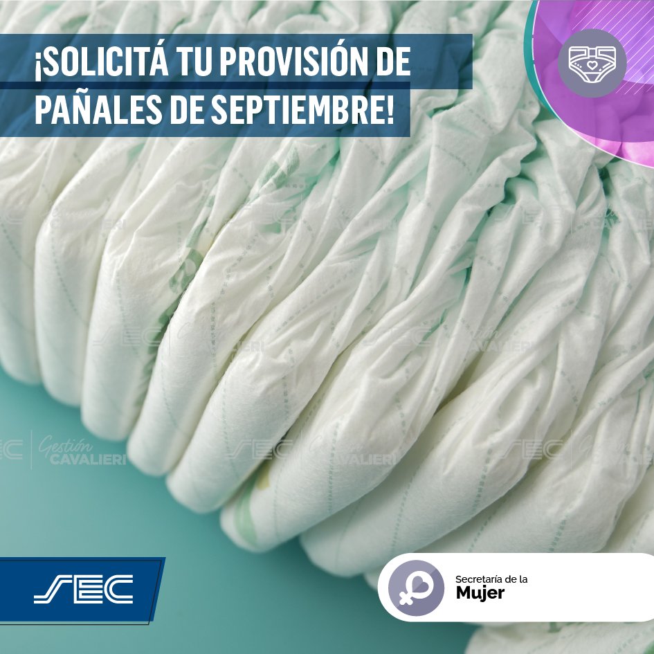 MGonzalezSEC's tweet photo. ¡NO TE OLVIDES DE SOLICITAR TU PROVISIÓN DE PAÑALES DEL MES DE SEPTIEMBRE! 
 
Generá el voucher online y solicitá un turno previo a través de https://t.co/9n48cV3TUF

Asistí el día y horario elegido a nuestra sede de 📍Bmé. Mitre 970 de 📆Lunes a Viernes de ⏱10 a 18 hs https://t.co/4Nk9g5ufNP