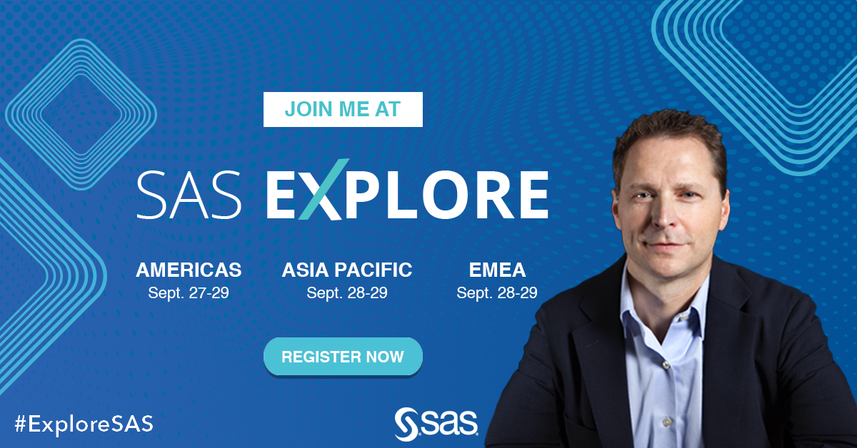 Ronald_vanLoon's tweet photo. Join me at SAS Explore 2022
A Virtual Event for Technologists with 100+ Sessions, 50 Peer-led breakouts, & Free training
Register now: https://t.co/cBPmBxSy2x
#SASPartner #ExploreSAS #SASVisionary @SASsoftware #DataScientist #Event #AI #Leadership
Cc: @KirkDBorne @holgermu https://t.co/E8EETCSNnV