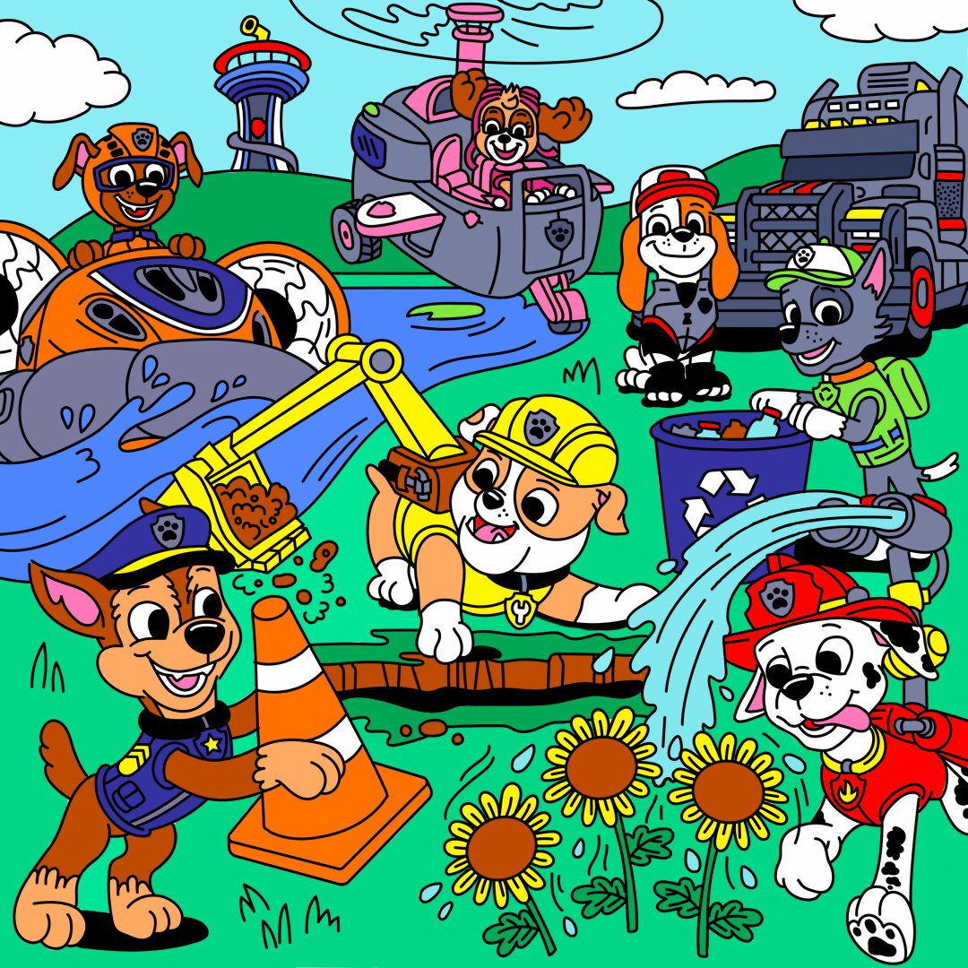 nickjr's tweet photo. celebrating #LaborDay with the hardest working pups in the game 🔥 https://t.co/UF56W3PKGu