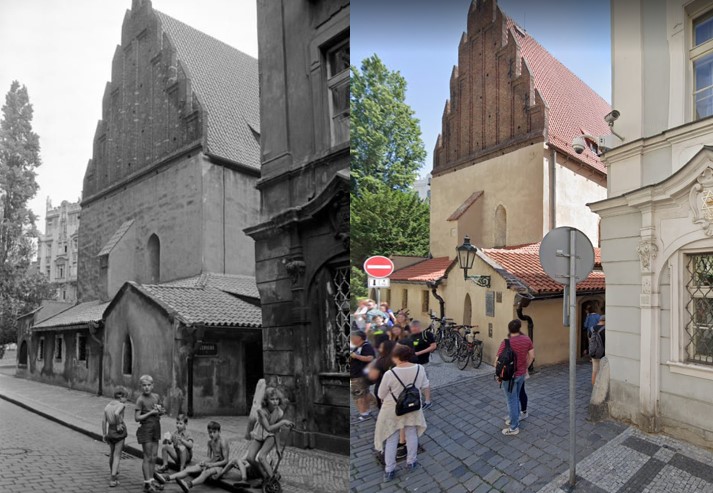 TonEngels's tweet photo. @alcarbon68 Then and june 2019! #StaronováSynagoga #Maiselova #Praque #Praag https://t.co/Seb60Vs4V8