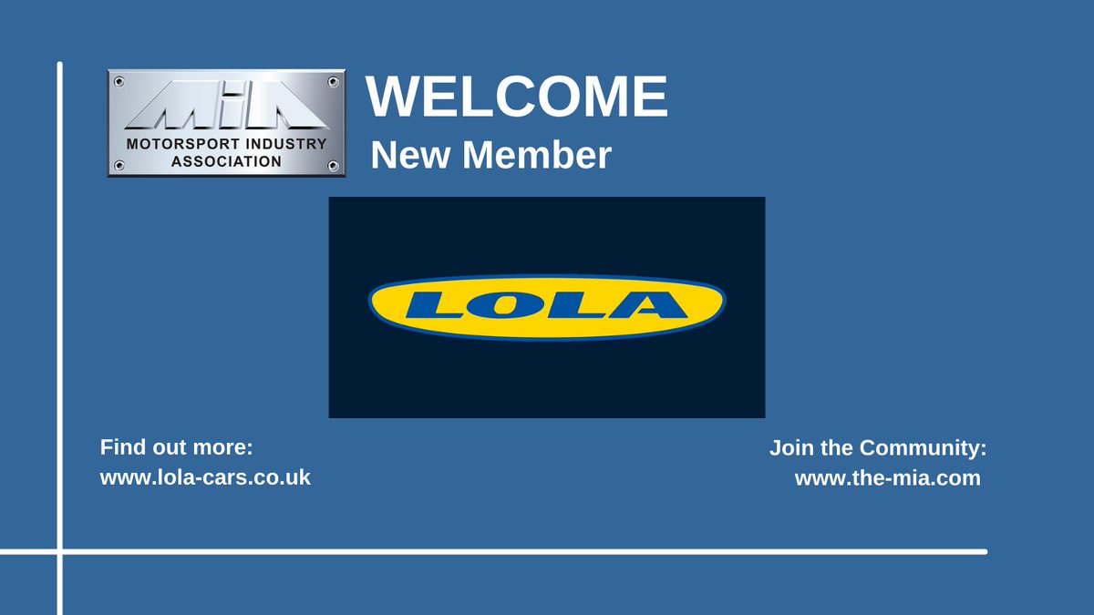MIAmotorsport's tweet photo. We're delighted to announce that @LolaRacers has joined the #MIACommunity.🎉 An iconic motorsport brand synonymous with engineering excellence, Lola is back and actively looking for projects that can help the next generation of racing legends triumph➡️https://t.co/z8qaD76Axq https://t.co/P6NnlcyDEk