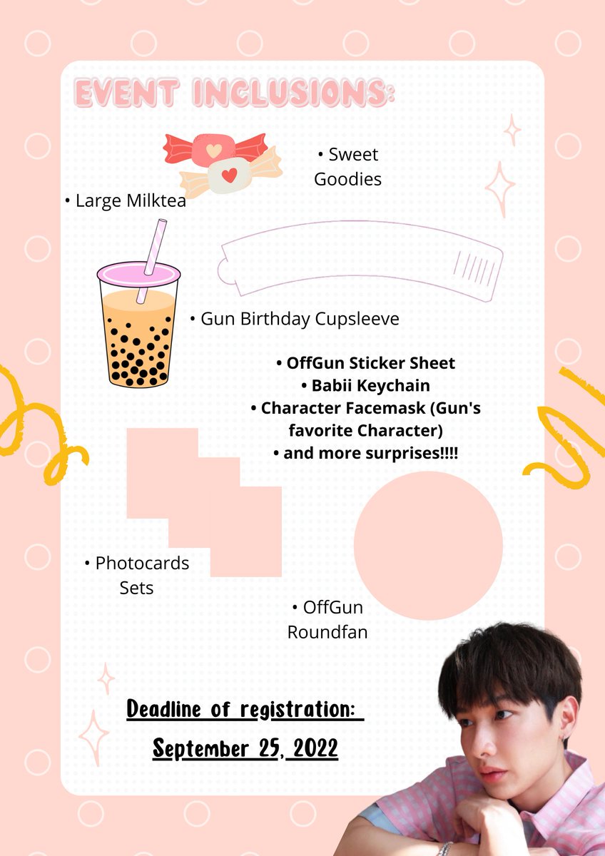 offguncebuph's tweet photo. ✨️ GUN ATTHAPHAN 29TH BIRTHDAY FAN GATHERING ✨️ 

See details of the event on the posters. Limited slots only.

Hurry and register 👉 https://t.co/rU6oXymxPn

See you Babiis!
Don't forget to wear pink! 💗

#HBDGUNAtpProject2022 #กันอรรพันธ์ #ออฟกัน #GunAtthaphan #OffGunCebuPH https://t.co/7JcldNVAC5