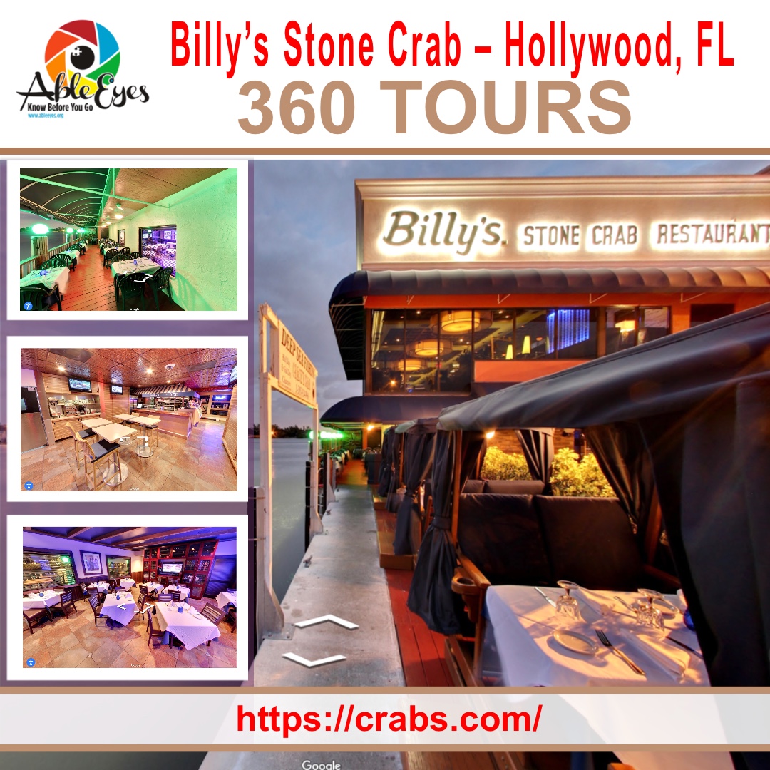 GoAbleVu's tweet photo. Billy’s Stone Crab – Hollywood, FL., is known far and wide nationally and internationally... @ableeyes.org/virtual-tours/billys-stone-crab-hollywood-fl/ #AbleEyesAccessible #AbleEyes #Accessibility #AccessibilityForAll #KnowBeforeYouGo #VirtualTours #Autism #Anxiety #Disability https://t.co/s2u5pf3EsH