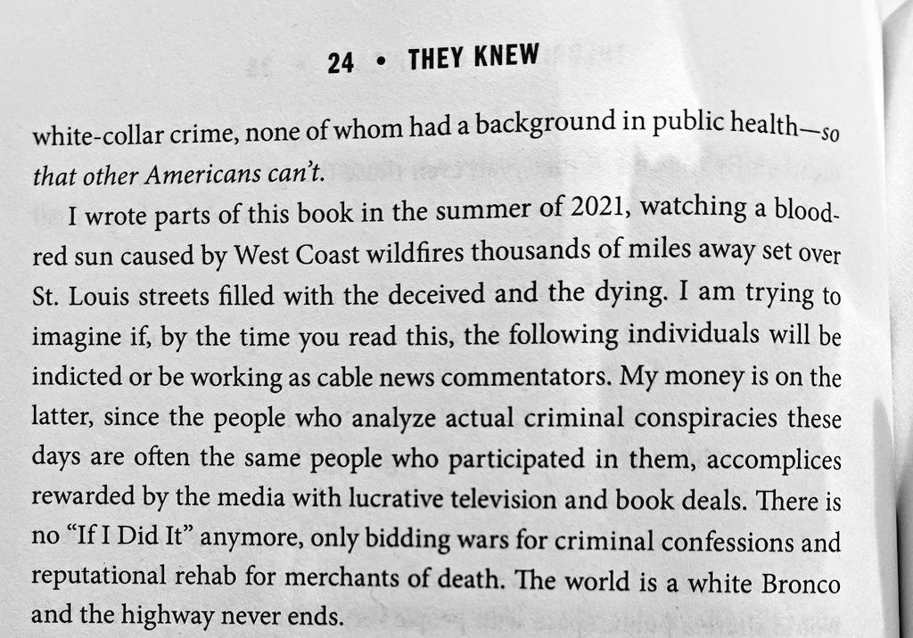 'I am trying to imagine if, by the time you read this, the following individuals will be indicted or working as cable news commentators.' --THEY KNEW, out 9/13/22