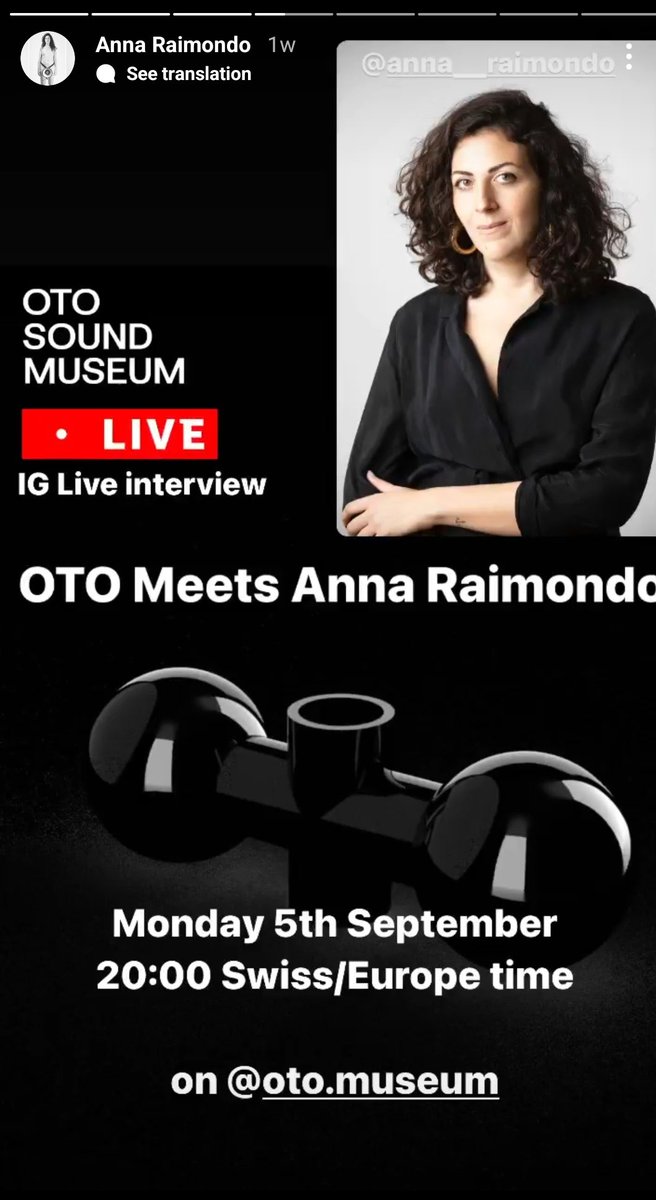 Oro Sounds Museum Meets Anna Raimondo Monday 5th September #soundmuseum #annaraimondo #sound
