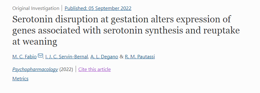Published at Journal Psychopharmacology, funded by <a href="/agenciaidiar/">Agencia I+D+i</a> y <a href="/CONICETDialoga/">CONICET Dialoga</a>, research conducted at <a href="/InstFerreyra/">Instituto Ferreyra</a>/Publicado en  "Psicofarmacología", financiado por <a href="/agenciaidiar/">Agencia I+D+i</a> y <a href="/CONICETDialoga/">CONICET Dialoga</a>, trabajo realizado en @InstFerreyra. RMP, AD y MCF son docentes <a href="/unc_cordoba/">UNC</a>