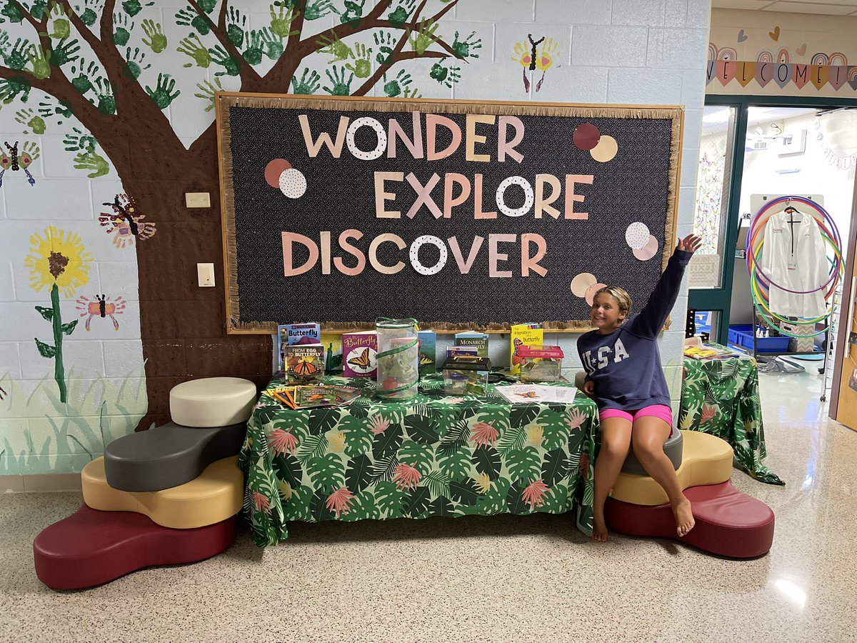 JRSLynch's tweet photo. New furniture for our Innovation lab and our first discovery table of the year is ready to go, with the help of this little one!  💕🐛🦋🌎 #BrecknockRocks #TEL #STEM #BringTheOutsideIn  @GovMifflinSD @BrecknockRocks https://t.co/eG7MsuAyXN