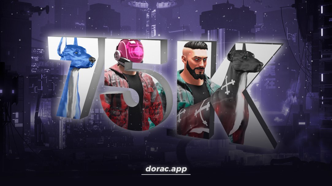 DoRac_Official's tweet photo. 🎉We've hit over 75k followers 🎉
#Dorac thanks you so much for the love.
We've been working real hard and appreciate all the feedback and support we've been getting.
Check out the link for access to the website, alpha socials and more
https://t.co/CRNcoToKoy
Next stop
100k🚀🙏😊 https://t.co/NM4vAQNCDJ