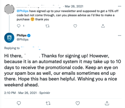 itsmaret's tweet photo. This tweet is old, but not that old... Surely the @Philips team know how automation works and that they can set the delay to however much they want it to be? Unless they are sending out that promotional email by postal pigeon?! 😬

@InboxHeroes 
@_ofwanderings https://t.co/3f9U5hzsOT