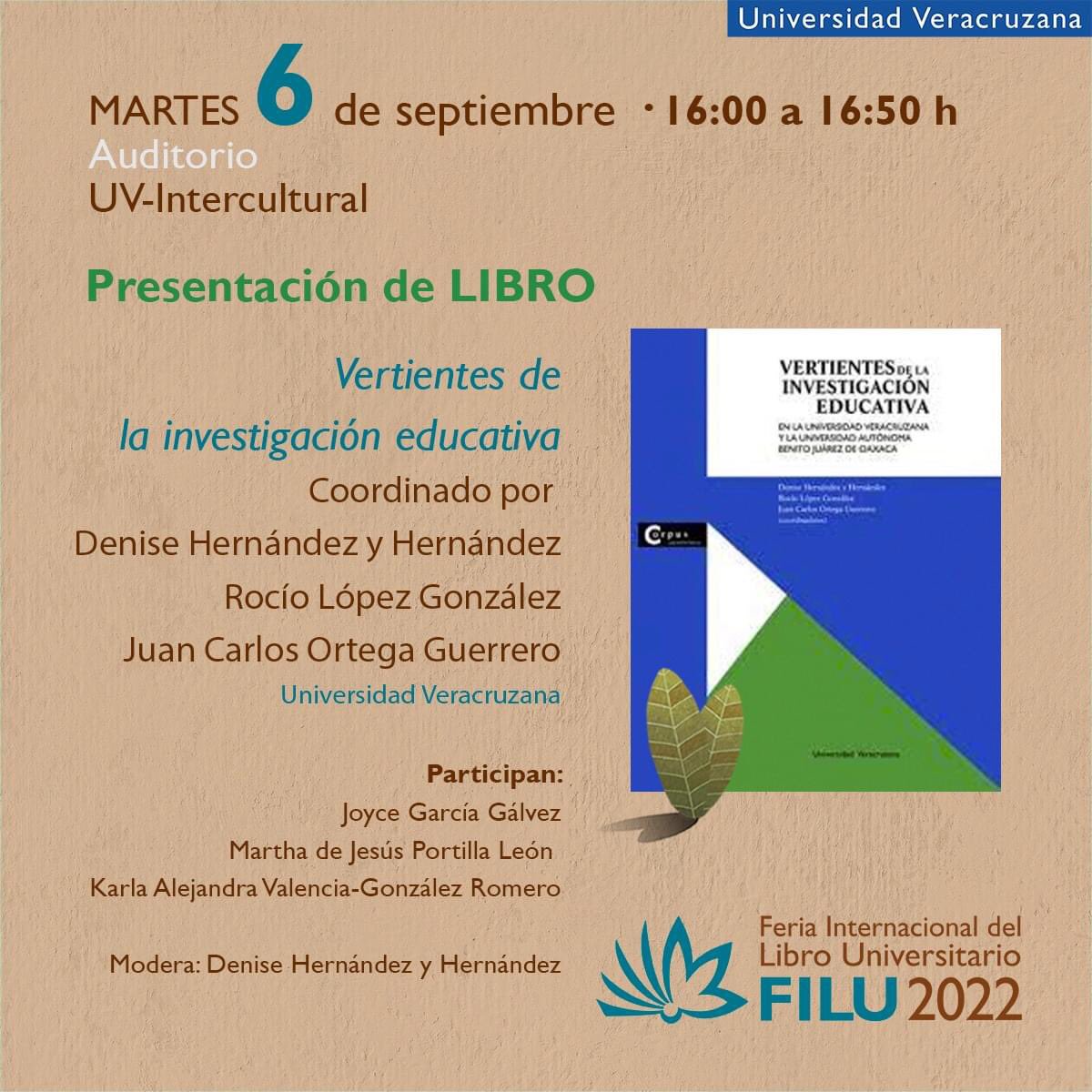 KarlaVgr's tweet photo. Martes 6 de septiembre, Auditorio UVI @uv_uvi ¡los esperamos! @CIIES_UV, @FILU_UV https://t.co/p5WxnPwgeG