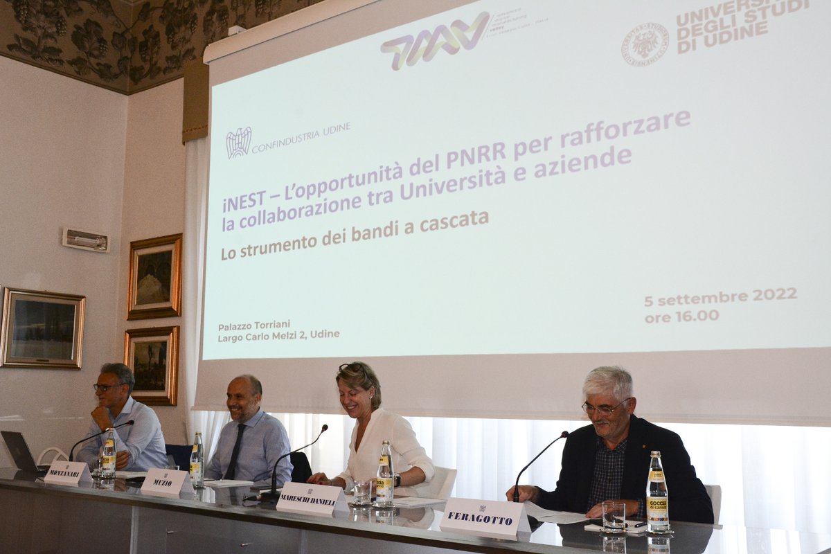 #Pnrr e benefici tecnologie #digitali, bandi per 43 mln di € a #imprese grazie a consorzio #iNEST

Incontro a Palazzo Torriani su opportunità offerte dall'Ecosistema dell'#innovazione: <a href="/uniud/">Università di Udine</a> coordinerà nodo su #transizioneverde e #digitale

Comunicato⤵️
confindustria.ud.it/schede/scheda/…