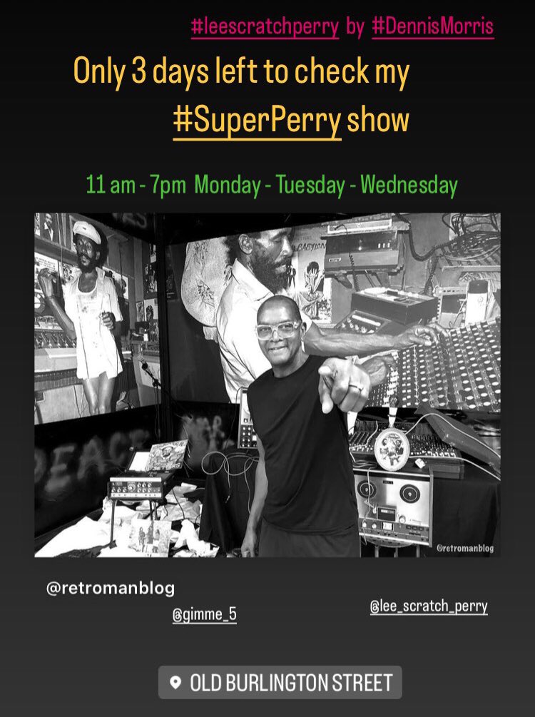 _DennisMorris's tweet photo. Last 3 days of my #SuperPerry show in London! Don’t miss it ⚡️#LeeScratchPerry photos &amp; installation by #DennisMorris https://t.co/QjN16P7AFd