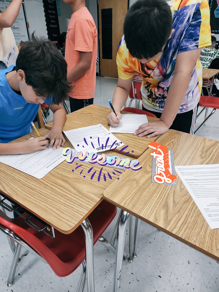 Mrs_Zimmerman's tweet photo. Start out your class, not by giving rule PowerPoint speeches, but by having students up exploring the rules! They got to know me, our class, and each other while moving and staying engaged!
@graftonms #keepingstudentsengaged https://t.co/0nami7isSe