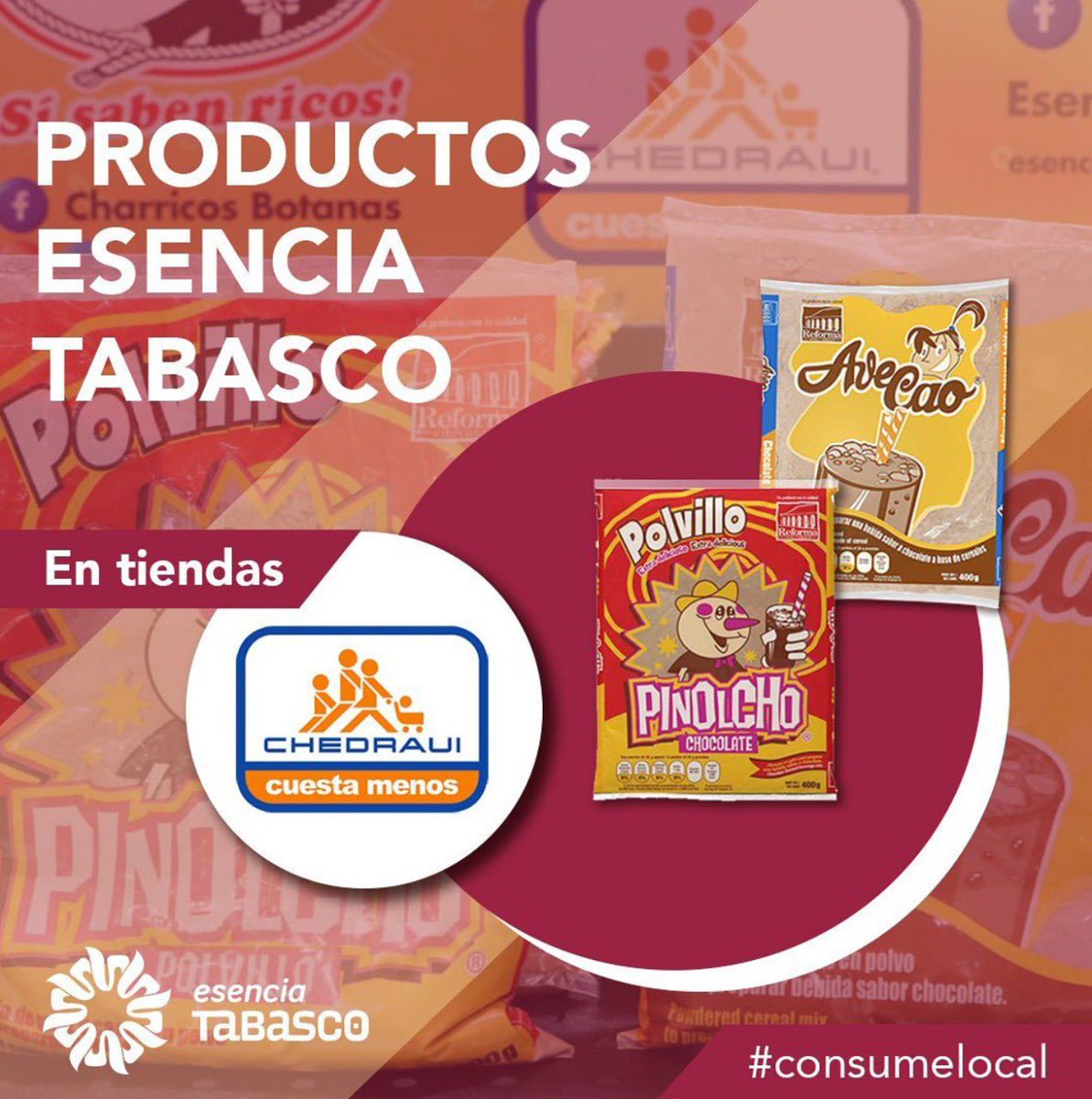 Productos 100% tabasqueños y de una gran calidad los puedes encontrar en supermercados y abarrotes. 

Recuerda que siempre que hagas el súper visita las áreas y pasillos de productos tabasqueños, consumir local mejora nuestra economía y la generación de empleos.

#EsenciaTabasco