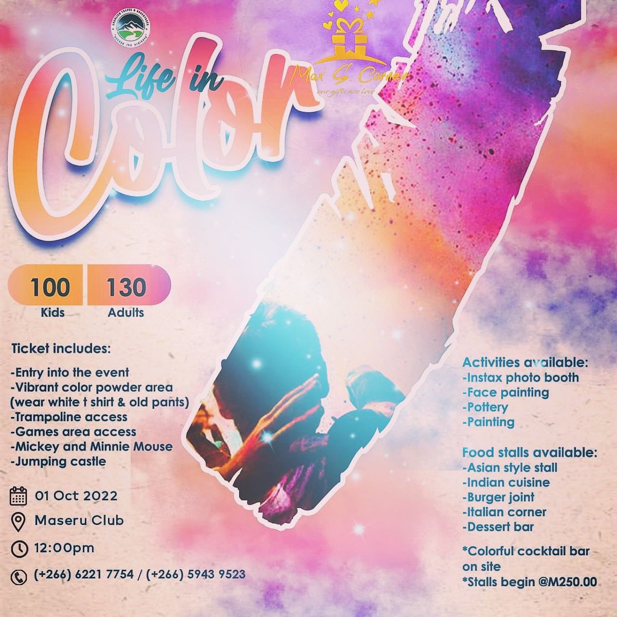 MaxSCorner01's tweet image. Super excited for this #funadventure. We have started deliverying tickets so get yours and join us for what will be the most colorful experience in your life 🎉🎊🌈 

Call or text the listed numbers to have your tags delivered to you 

#colorfest #LsTwitter #maxscorner