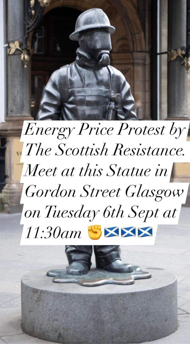 RosemaryPictish's tweet photo. RETWEET🏴󠁧󠁢󠁳󠁣󠁴󠁿 Tomorrow in Glasgow BE THERE. Use yr voice &amp; be heard. Speak up &amp; bring yr hand made posters flags &amp; bring yr kids neighbours friends &amp; family.  These energy increases r madness &amp; will result in deaths of Scottish people this winter !✊🏻🏴󠁧󠁢󠁳󠁣󠁴󠁿 #Glasgowprotest #EnergyPrices https://t.co/6mO0i0Zxct