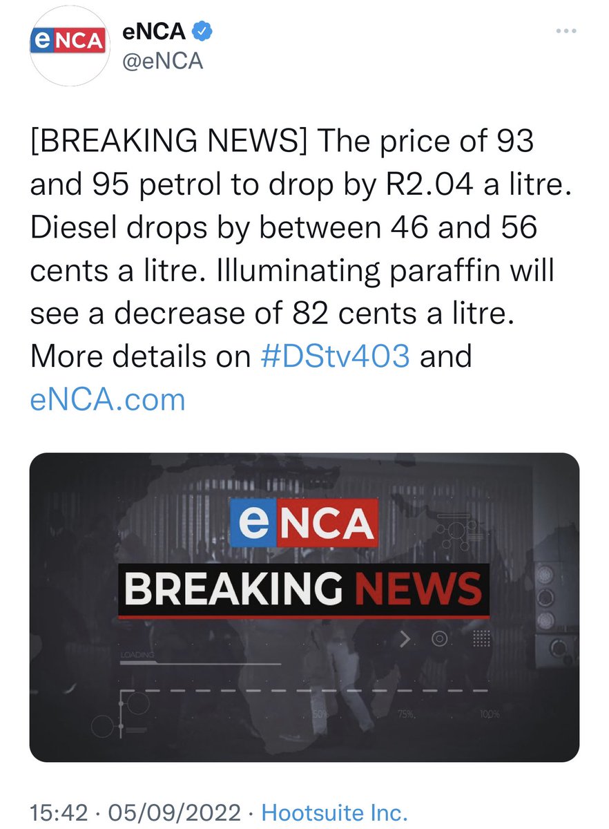 Immza10's tweet photo. @TheNamibian In SA, Petrol drops by more than R2.00 mxm https://t.co/WH01JQQNDR