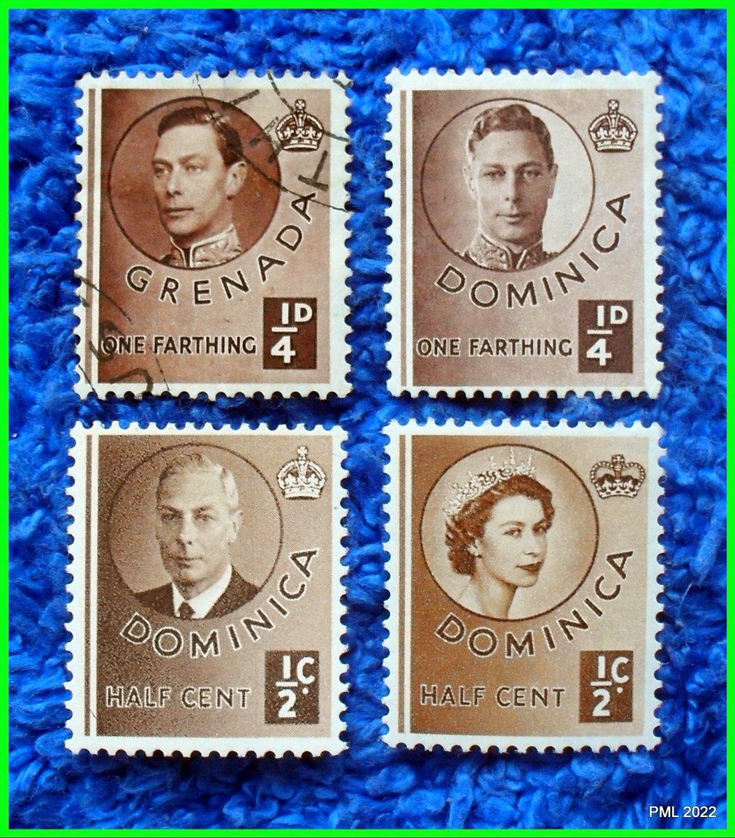 West Indies.
Little Gems of Grenada &amp; Dominica, lowest values Farthing &amp; Half Cent