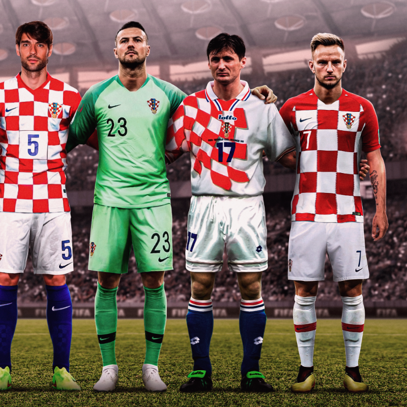 FIFAWorldCup's tweet photo. Past 🤝 Present

What a line-up for @HNS_CFF 🇭🇷