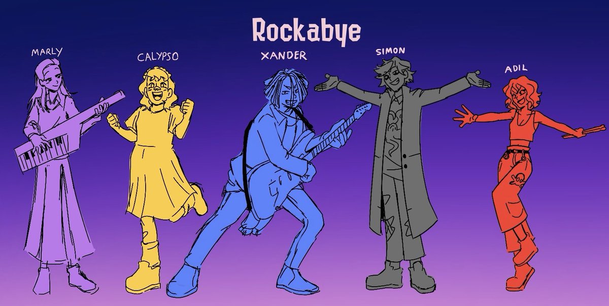 gemtrovert's tweet image. Saw my friends musical rockabye yesterday! They did amazing, such a fun show💜 decided to draw the cast