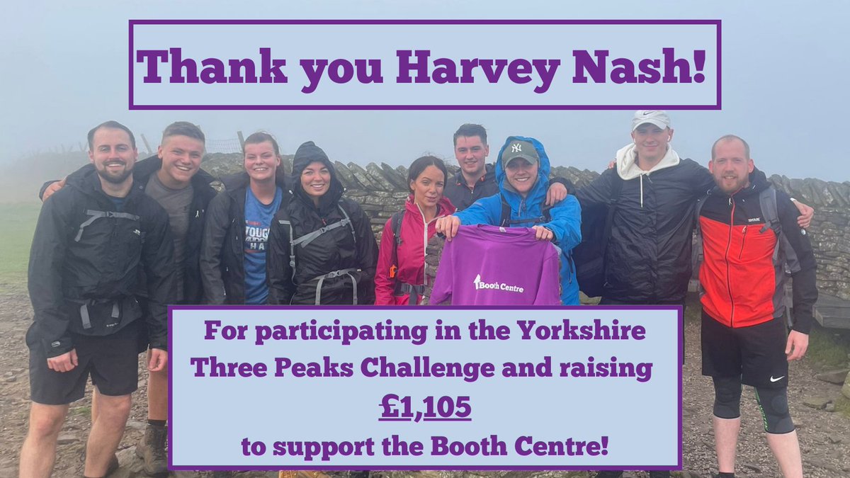 Booth Centre (@boothcentre) on Twitter photo Last month our friends at <a href="/HarveyNash/">Harvey Nash</a> completed the Yorkshire Three Peaks Challenge, raising £1105 in support of the Booth Centre- thank you team!
Get in touch if you too would like to join #TeamBC by taking on a challenge or hosting a fundraising event #InternationalDayOfCharity Last month our friends at <a href="/HarveyNash/">Harvey Nash</a> completed the Yorkshire Three Peaks Challenge, raising £1105 in support of the Booth Centre- thank you team!
Get in touch if you too would like to join #TeamBC by taking on a challenge or hosting a fundraising event #InternationalDayOfCharity