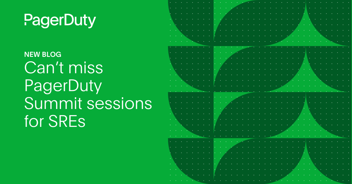 pagerduty's tweet photo. Did you join us for #PDSummit '22? If you didn't get the chance and you're an SRE, we recently published a blog on the can't-miss sessions for you below ⤵️ https://t.co/2LSWqn9ujS https://t.co/X01lAFOylv